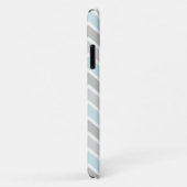 青と灰色のジグザグ山形モノグラム Case-Mate iPhoneケース (裏面/右)