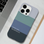 青と灰色のストライプパターン iPhone 16 PROケース<br><div class="desc">与えiPhone 16 Pro aとお洒落ブルーとグモダンレイのパタストライプーンのケース。ブルーとグスタイリッシュレイの組み合わせストライプを特徴とし、このケースはデバイスを使用しながら洗練保度のtouchを追加する。ひねりを持つクラシック柄を愛する人のための思いやりある贈り物として日常的に使用するコンテンポラリーのに最適。</div>