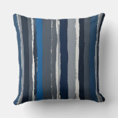 青と灰色のストライプ クッション (裏面)