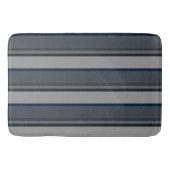 青と灰色のストライプ バスマット (正面)