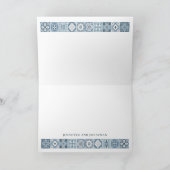 青と灰色のタイルスペインのありがとう カード (内部)