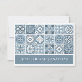 青と灰色のタイルスペインの雲カード (裏面)