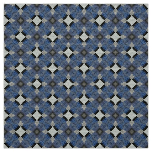青と灰色のタイル張り布 ファブリック (見本)