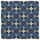 青と灰色のタイル張り布 ファブリック (クローズアップ)