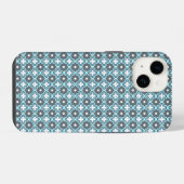 青と灰色のパターン iPhoneケース (裏面横)