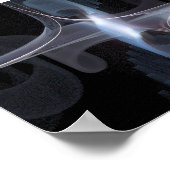 青と灰色のフラクタル ポスター (角)