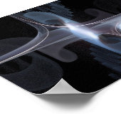 青と灰色のフラクタル ポスター (角)