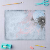 青と灰色のフローラ分離 薄葉紙 (クラフト)