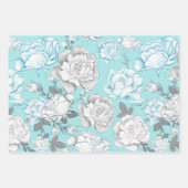 青と灰色のベビーボーイのアイテムのおもちゃ星 ラッピングペーパーシート (正面3)