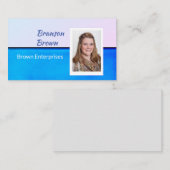 青と灰色のミニマルはっきりしたリストカスタム写真 名刺 (正面/裏面)