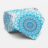 青と灰色のメ絵を描ダリオンパターン ネクタイ (ロール)
