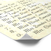 青と灰色のヴィンテージの鳥の披露宴シーティングチャート ポスター (角)