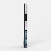 青と灰色のヴィンテージ大理石の分割 Case-Mate iPhoneケース (裏面/右)