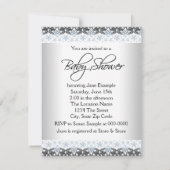 青と灰色のヴィンテージ男の赤ちゃんシャワー 招待状 (裏面)