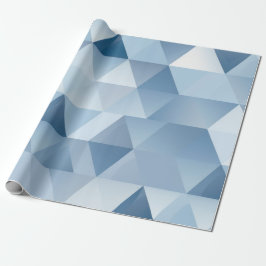 青と灰色の三角形 ラッピングペーパー