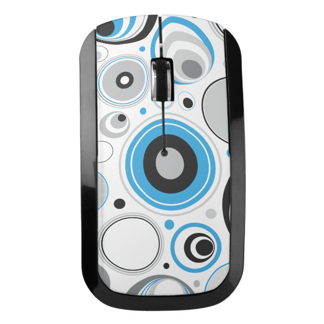 青と灰色の丸ワイヤレスマウス ワイヤレスマウス (正面)