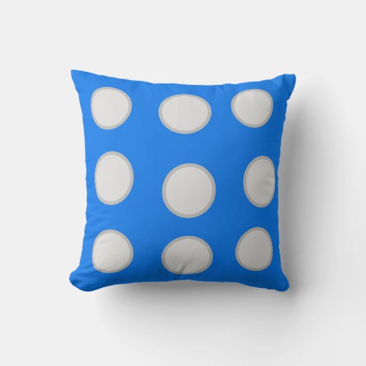 青と灰色の円 クッション (正面)