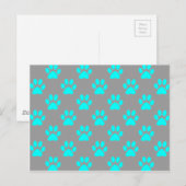 青と灰色の前足のパターン ポストカード (正面/裏面)