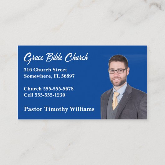 青と灰色の十字架またはディーコン教会 名刺 (裏面)