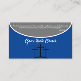 青と灰色の十字架またはディーコン教会 名刺