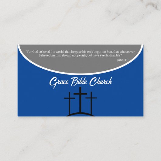 青と灰色の十字架またはディーコン教会 名刺 (正面)