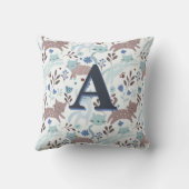 青と灰色の可愛い猫パタお洒落ーンモノグラム クッション (裏面)