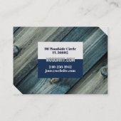 青と灰色の大工エレガント木工職人 名刺 (裏面)