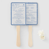 青と灰色の大理石の夏のミスターセットのファン ハンドファン (正面&裏面)