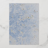 青と灰色の大理石カソリッモノグラムのク結婚ス 箔招待状 (裏面)