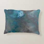 青と灰色の大理石テクスチャ アクセントクッション (裏面)