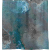 青と灰色の大理石テクスチャ シャワーカーテン (正面)