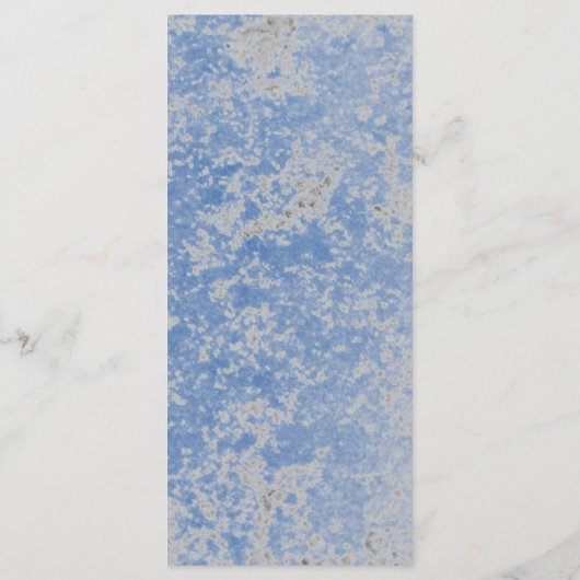 青と灰色の大理石モノグラム結婚のメニューカード メニュー (裏面)