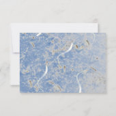 青と灰色の大理石モノグラームRSVPカード 出欠カード (裏面)