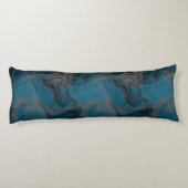 青と灰色の大理石抽象芸術 ボディピロー (裏面)