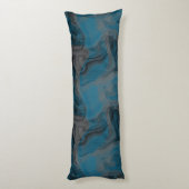 青と灰色の大理石抽象芸術 ボディピロー (裏面 (縦))
