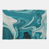 青と灰色の大理石 キッチンタオル (横)