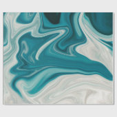 青と灰色の大理石 ラッピングペーパー (フラット)