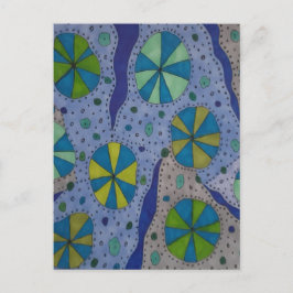 青と灰色の宇宙抽象芸術 ポストカード