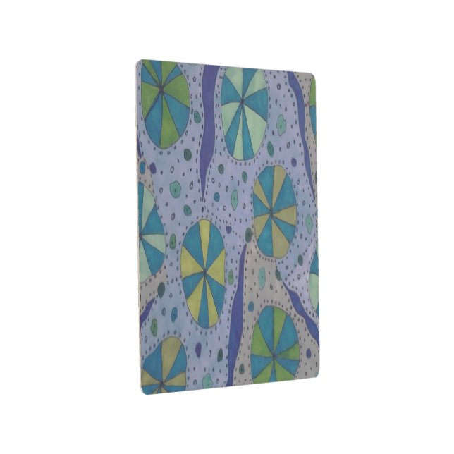 青と灰色の宇宙抽象芸術 メタルプリント (3/4)