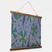 青と灰色の宇宙抽象芸術 吊り下げ型タペストリー (傾斜あり)