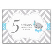 青と灰色の山形ゾウ – HZテーブルカード テーブルナンバー (正面)