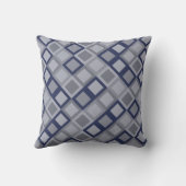 青と灰色の幾何学的パターン装飾用クッション クッション (裏面)
