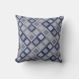 青と灰色の幾何学的パターン装飾用クッション クッション