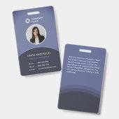 青と灰色の従業員の写真ID会社のロクールゴ バッジ (正面＆裏面)