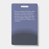 青と灰色の従業員の写真ID会社のロクールゴ バッジ (裏面)