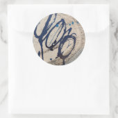 青と灰色の抽象芸術オーム ラウンドシール (バッグ)