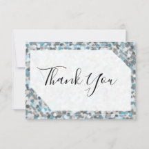 青と灰色の抽象芸術石サンキューカード