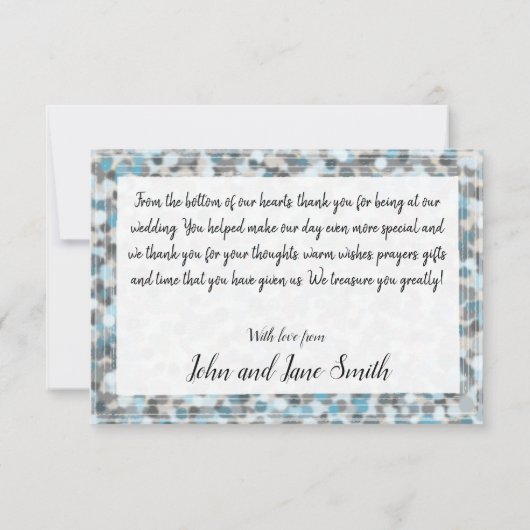 青と灰色の抽象芸術石サンキューカード サンキューカード (裏面)