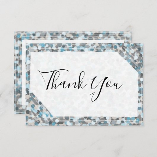 青と灰色の抽象芸術石サンキューカード サンキューカード (正面/裏面)
