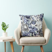 青と灰色の抽象芸術 クッション (椅子)